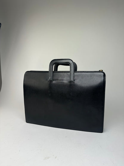 Vintage Burberry Leather Document Holder Black