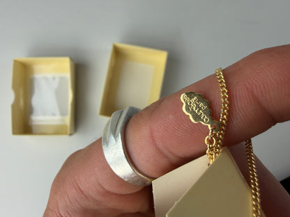 Vintage Courreges Chain Necklace Gold Metal with Box