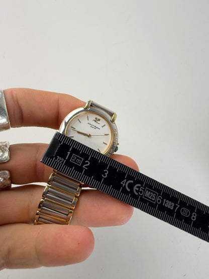 Vintage Courreges Stainless Steel Quartz Bracelet Watch Gold Silver