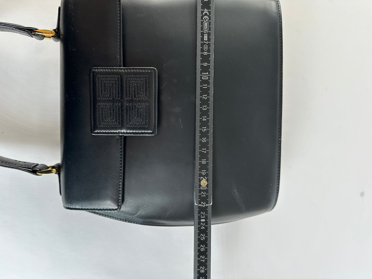 Vintage Givenchy Licensed 4G Leather Top-Handle Bag Late 1980s Black
