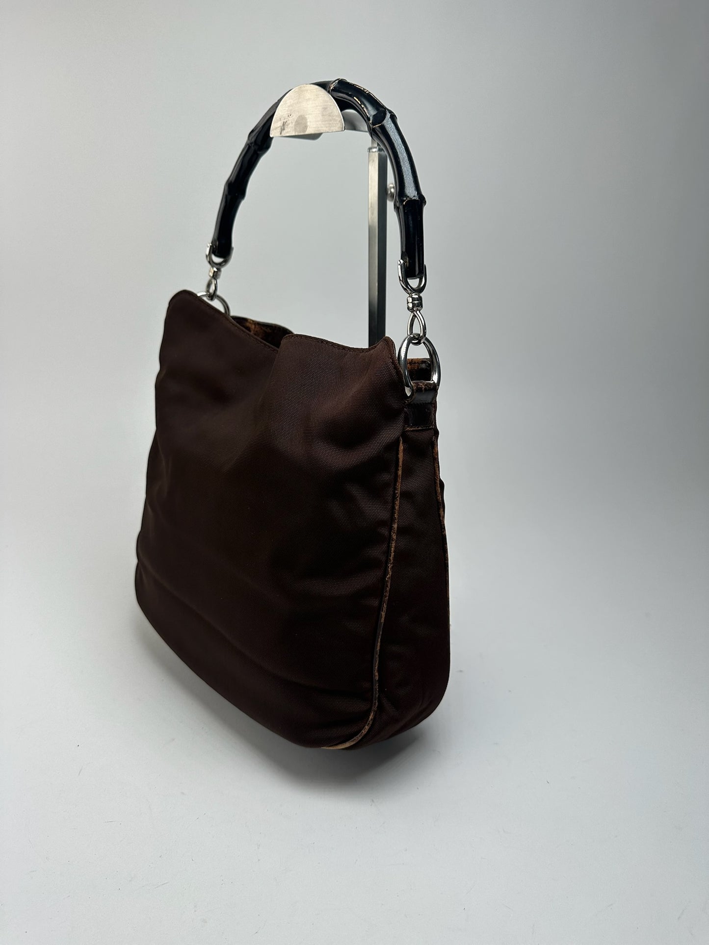 Sac Gucci vintage en polyester Bambo marron