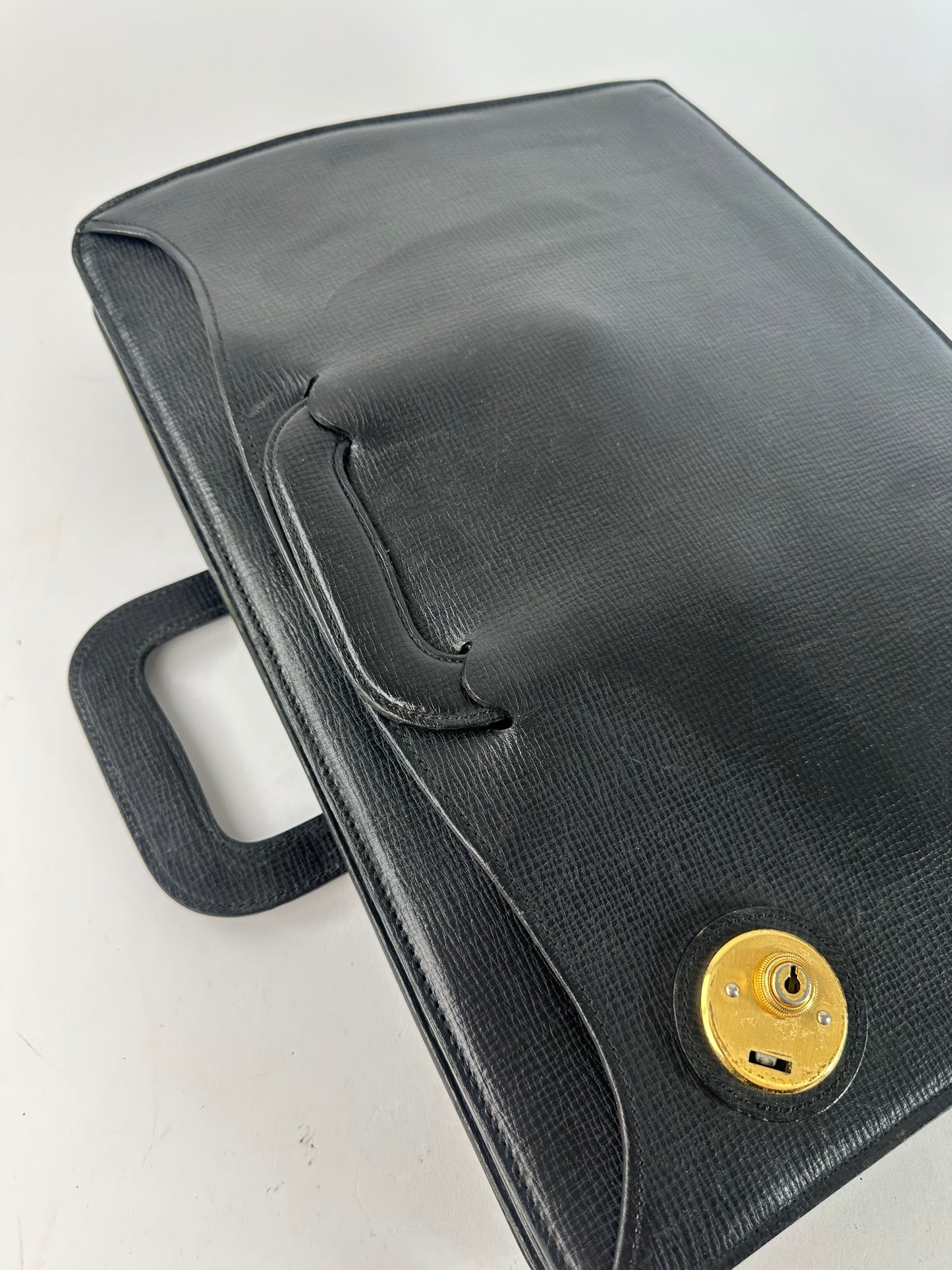 Vintage Burberry Leather Document Holder Black