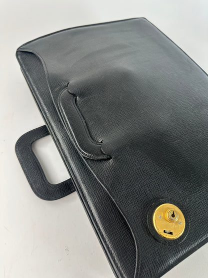 Vintage Burberry Leather Document Holder Black