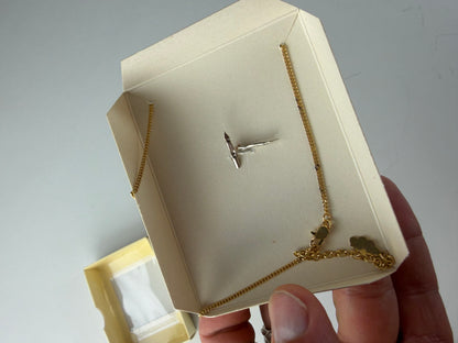 Vintage Courreges Chain Necklace Gold Metal with Box