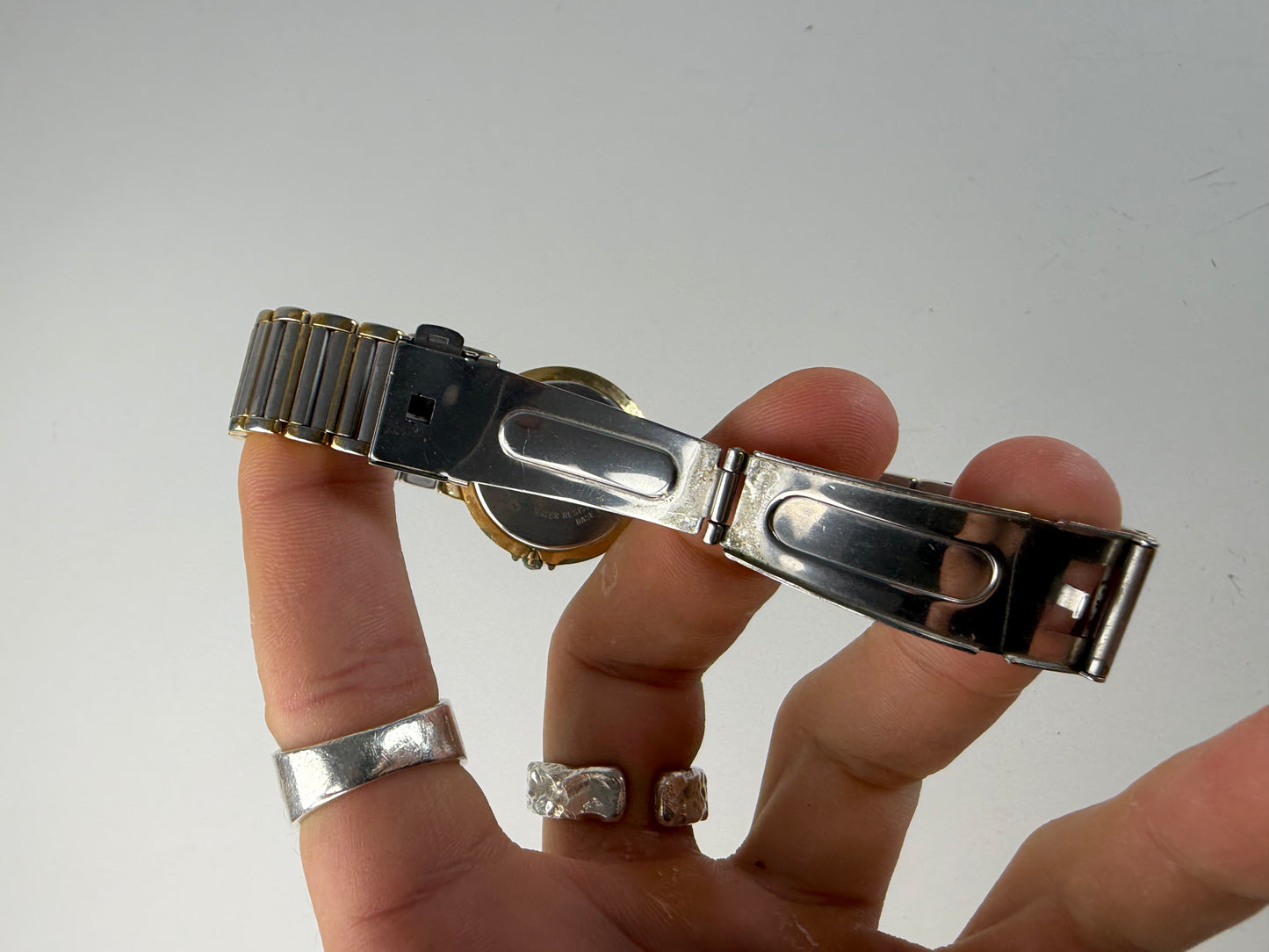 Vintage Courreges Stainless Steel Quartz Bracelet Watch Gold Silver