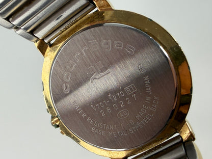 Vintage Courreges Stainless Steel Quartz Bracelet Watch Gold Silver