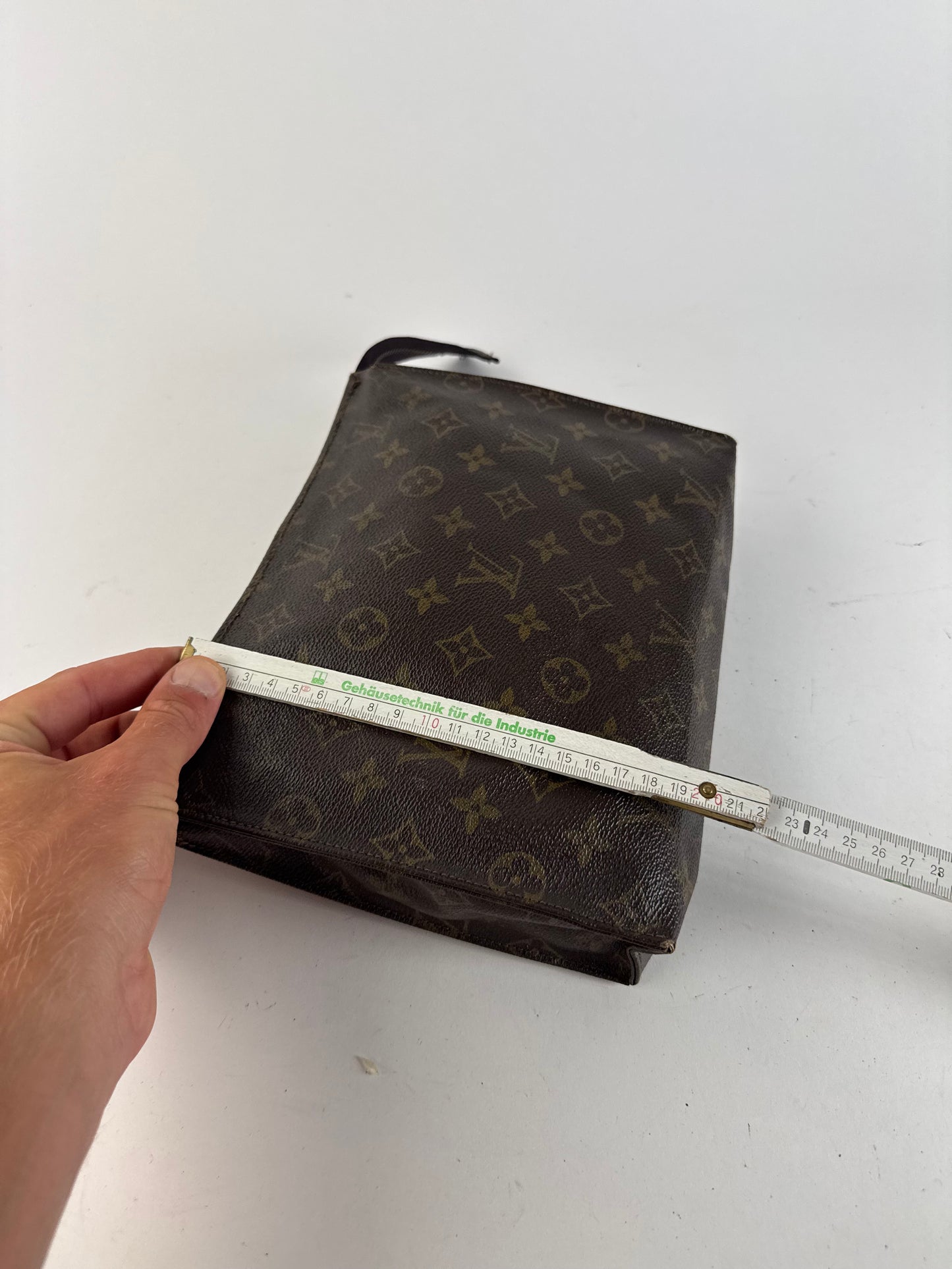 Vintage Louis Vuitton Monogram leather clutch brown