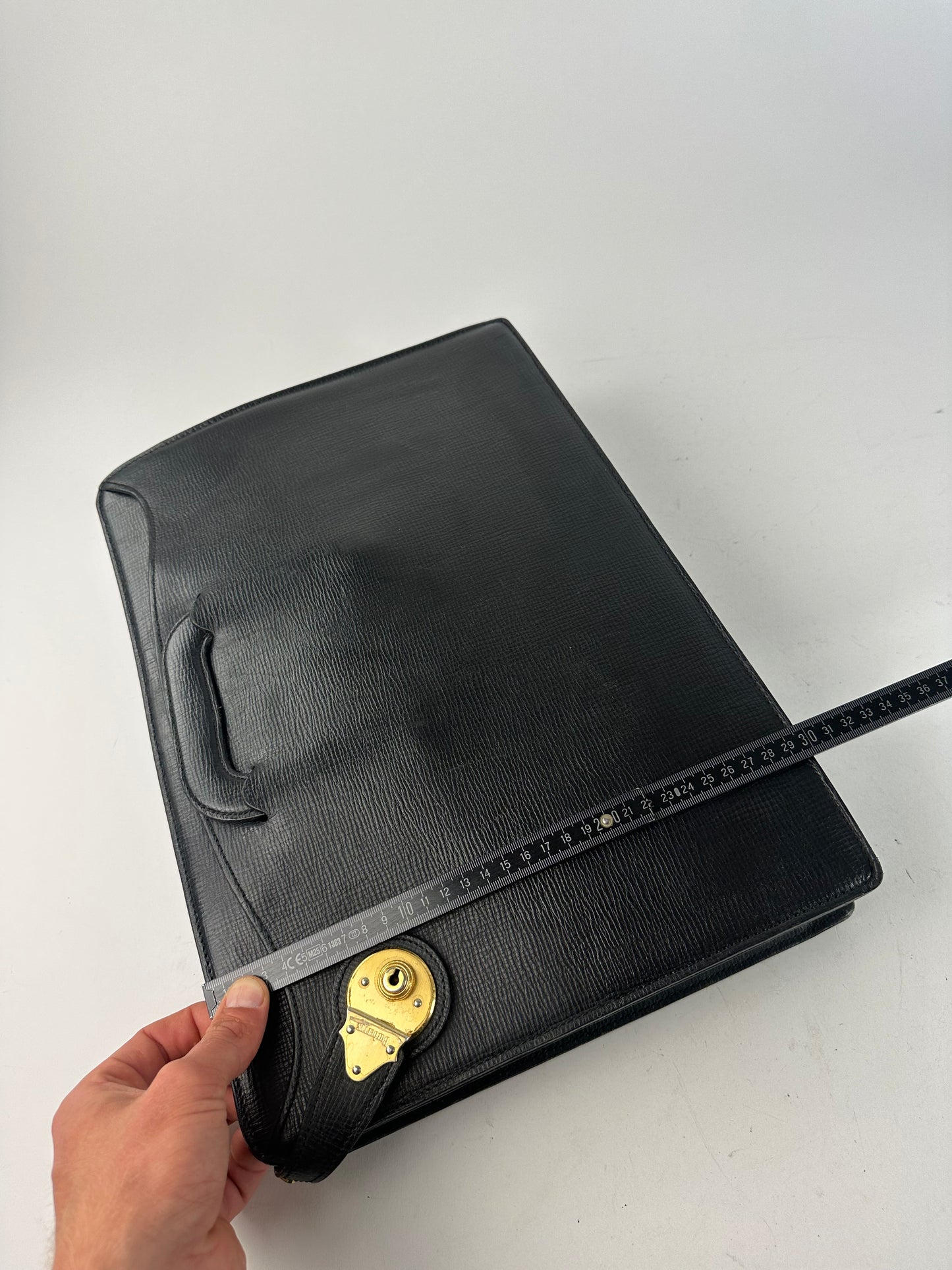 Vintage Burberry Leather Document Holder Black