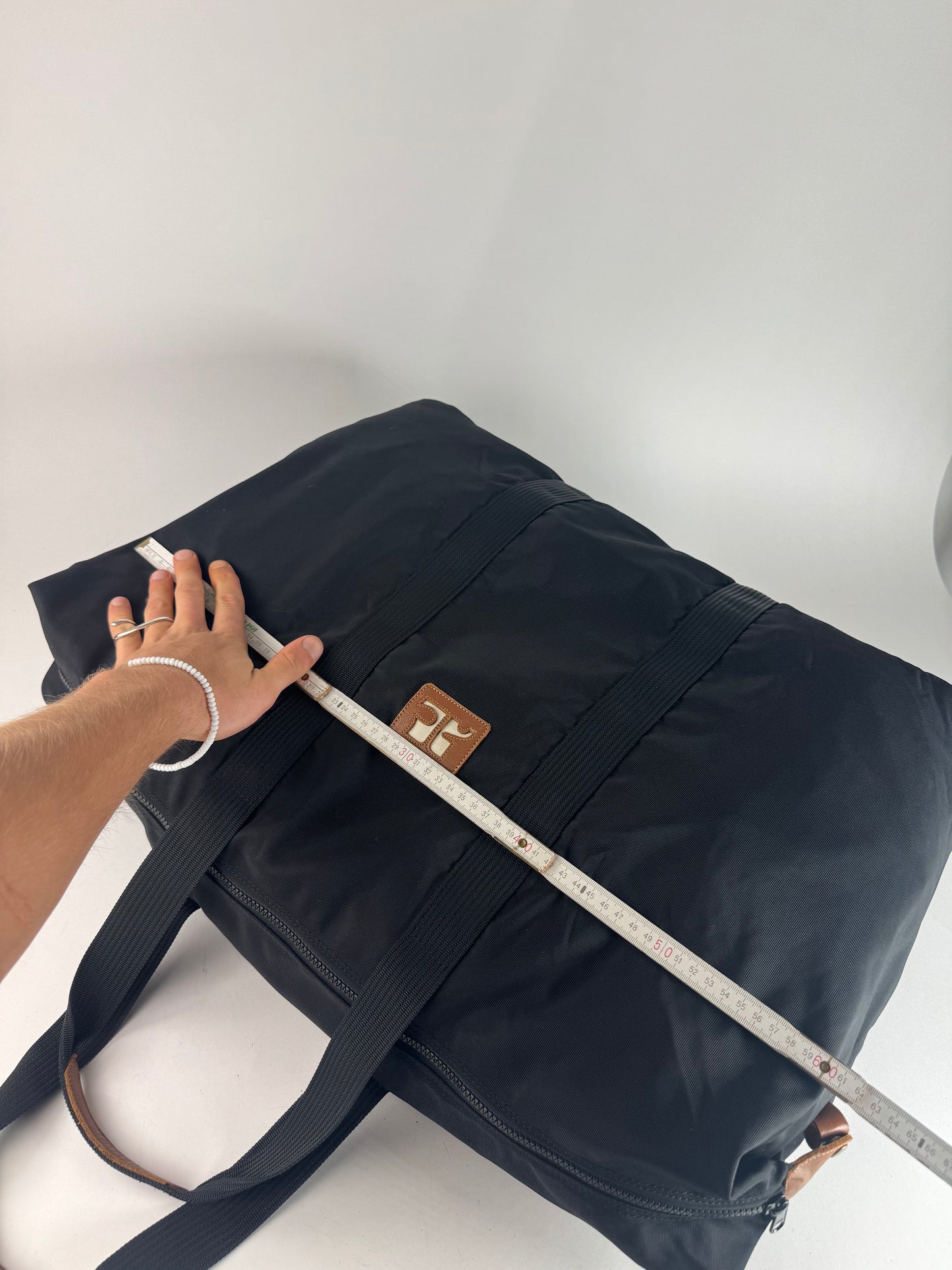 Vintage Courreges Polyester Duffel Bag Black