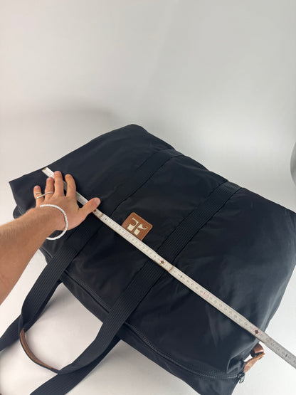 Vintage Courreges Polyester Duffel Bag Black