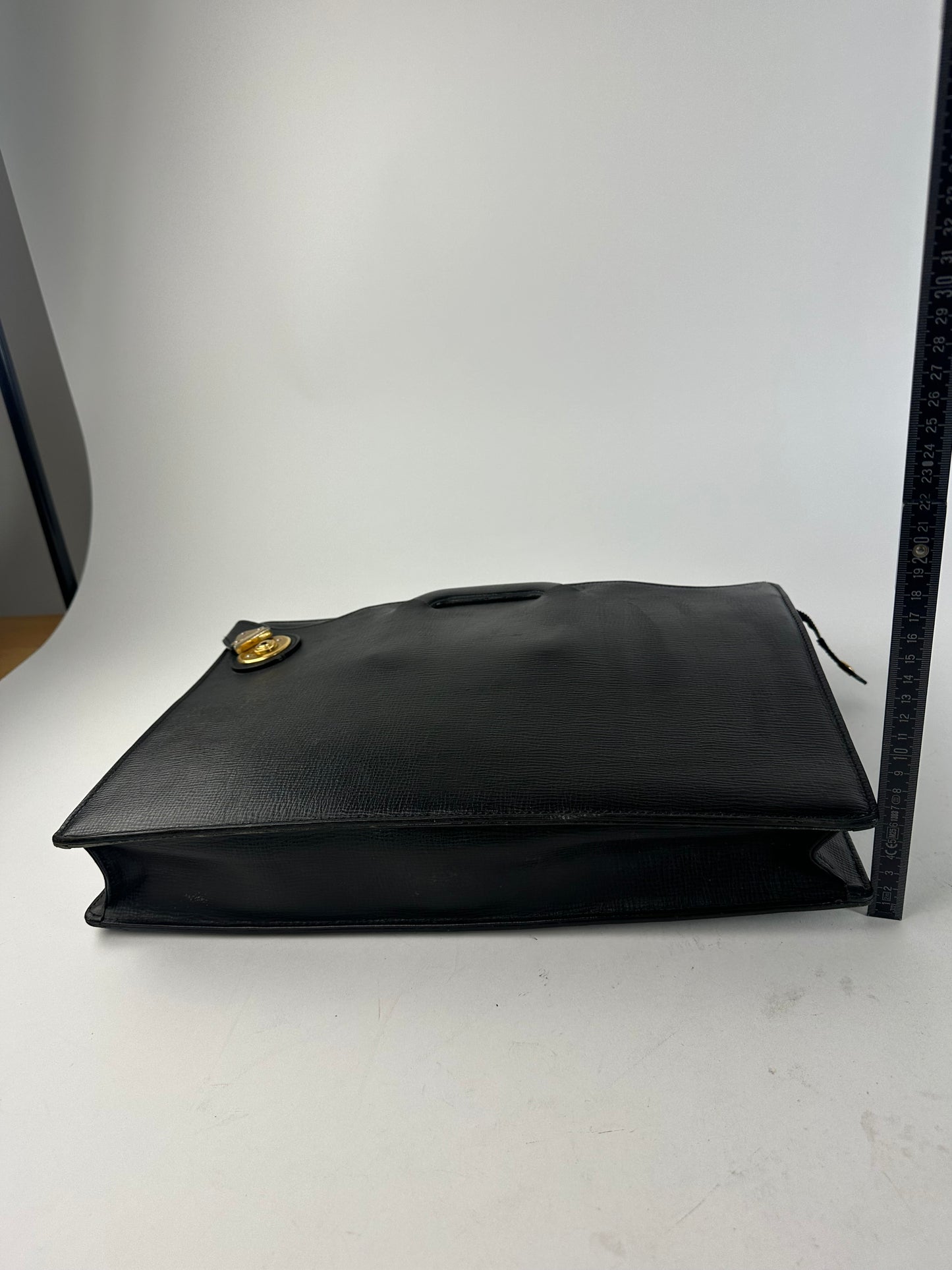 Vintage Burberry Leather Document Holder Black