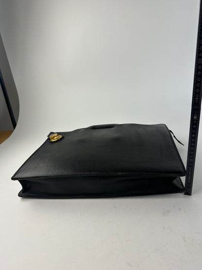 Vintage Burberry Leather Document Holder Black