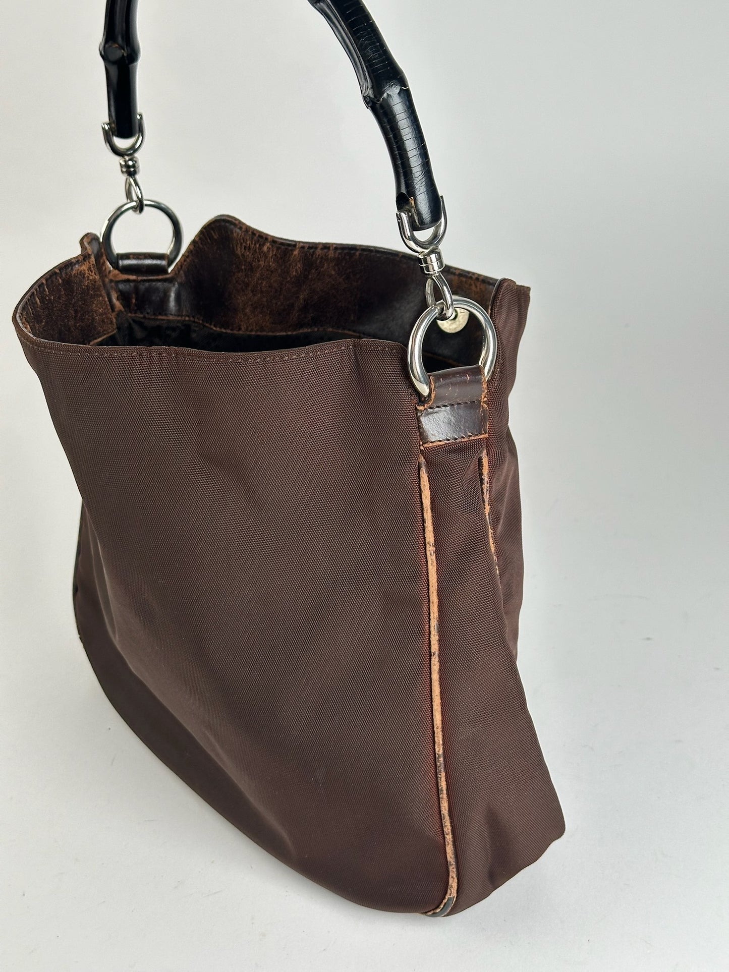 Sac Gucci vintage en polyester Bambo marron