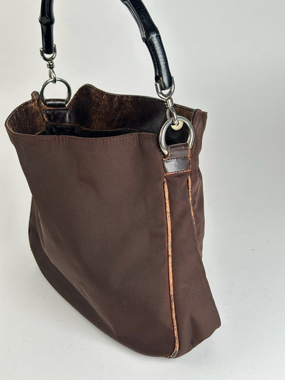 Sac Gucci vintage en polyester Bambo marron