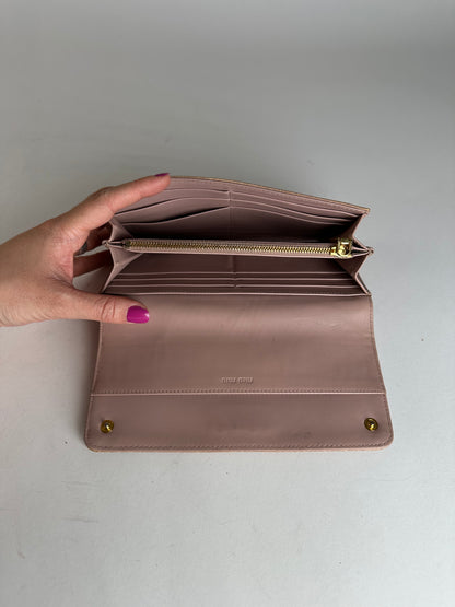 Vintage Miu Miu Leather Long Crocodile Wallet Brown