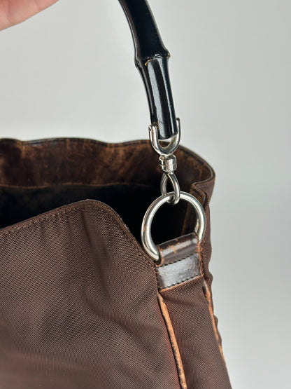 Sac Gucci vintage en polyester Bambo marron