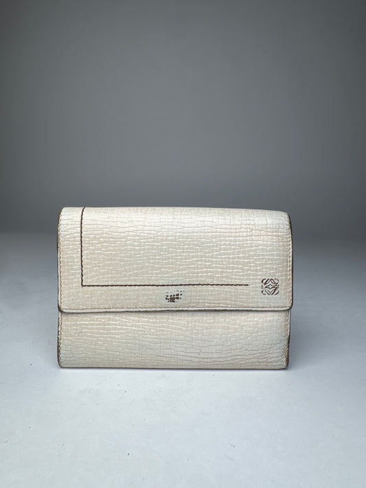 Vintage Loewe Madrid Leather Wallet White