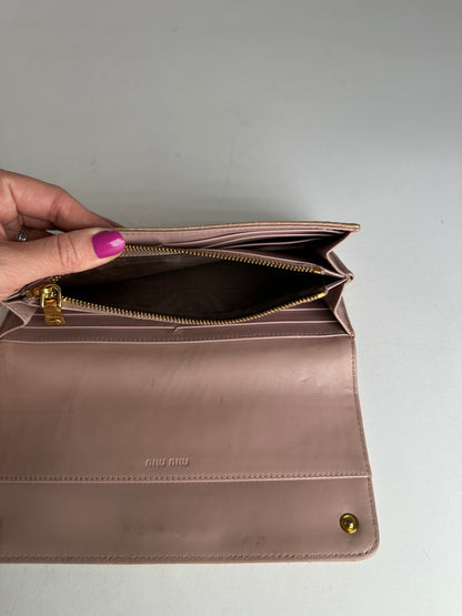 Vintage Miu Miu Leather Long Crocodile Wallet Brown