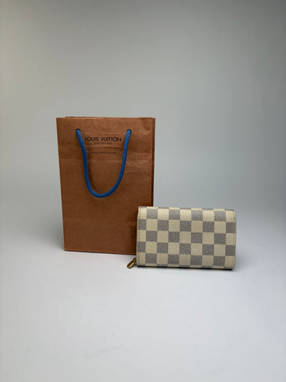 Vintage Louis Vuitton Damier Azur Bifold Wallet c. Late 2000s Cream