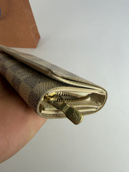 Vintage Louis Vuitton Damier Azur Bifold Wallet c. Late 2000s Cream
