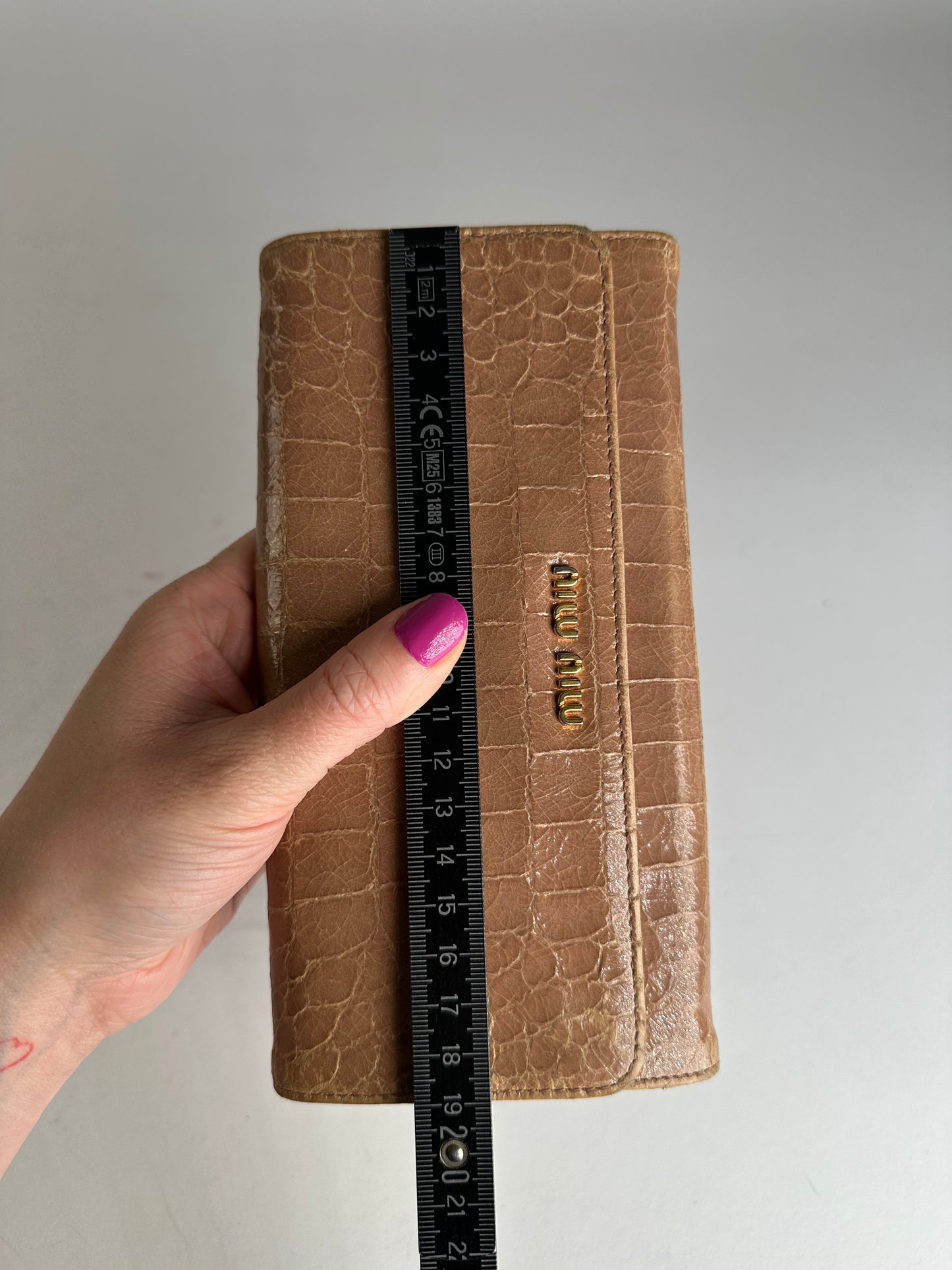 Vintage Miu Miu Leather Long Crocodile Wallet Brown