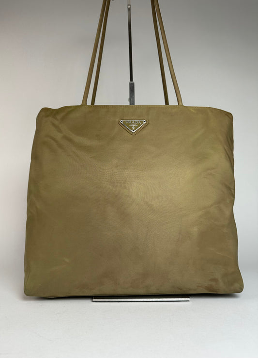 Vintage Prada Triangle Polyester Handbag Green