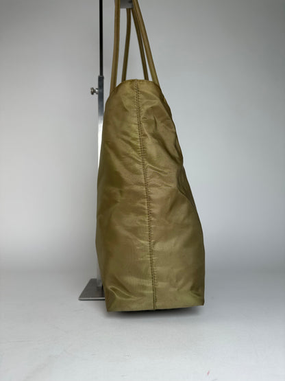 Vintage Prada Triangle Polyester Handbag Green