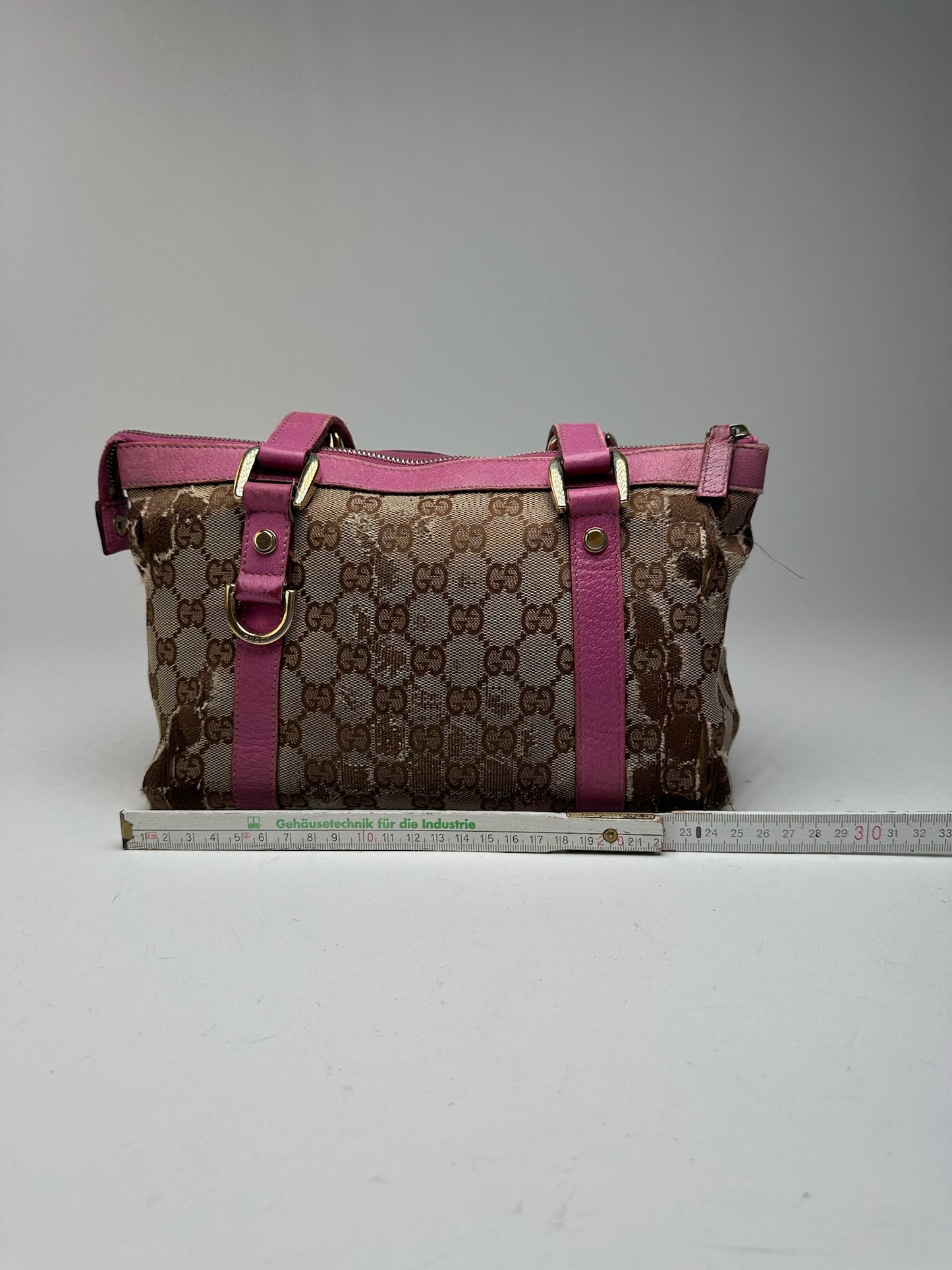 Sac vintage en coton monogramme Gucci beige violet