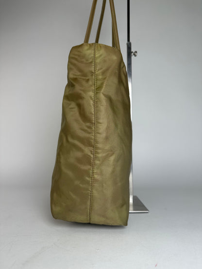 Vintage Prada Triangle Polyester Handbag Green