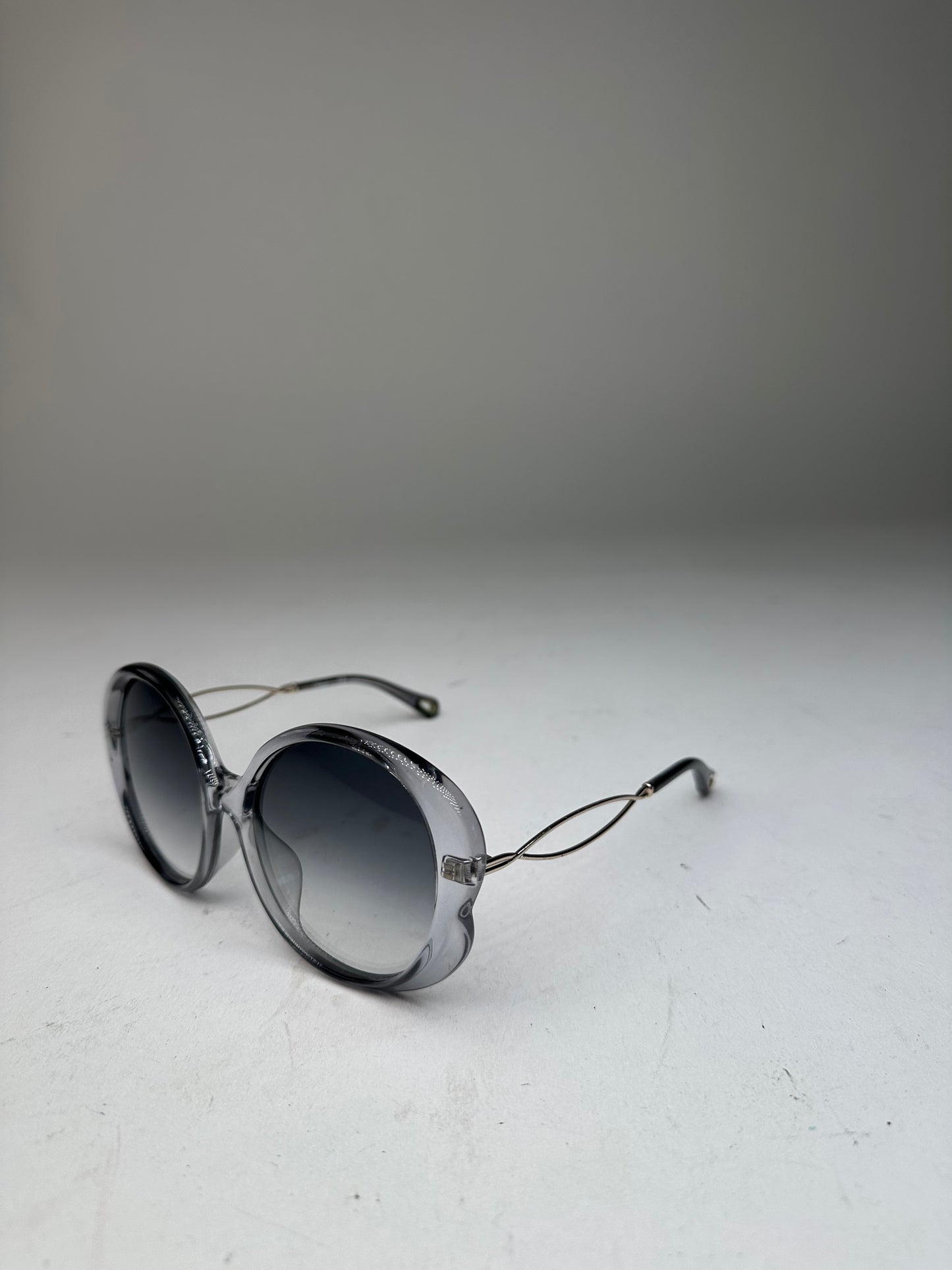 Vintage Chloé Oversized Sunglasses Gray Acetate Metal