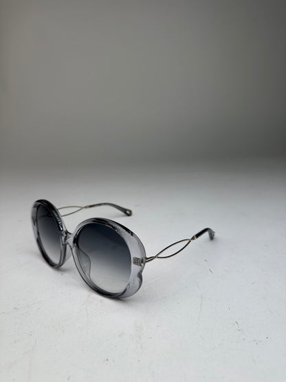 Vintage Chloé Oversized Sunglasses Gray Acetate Metal