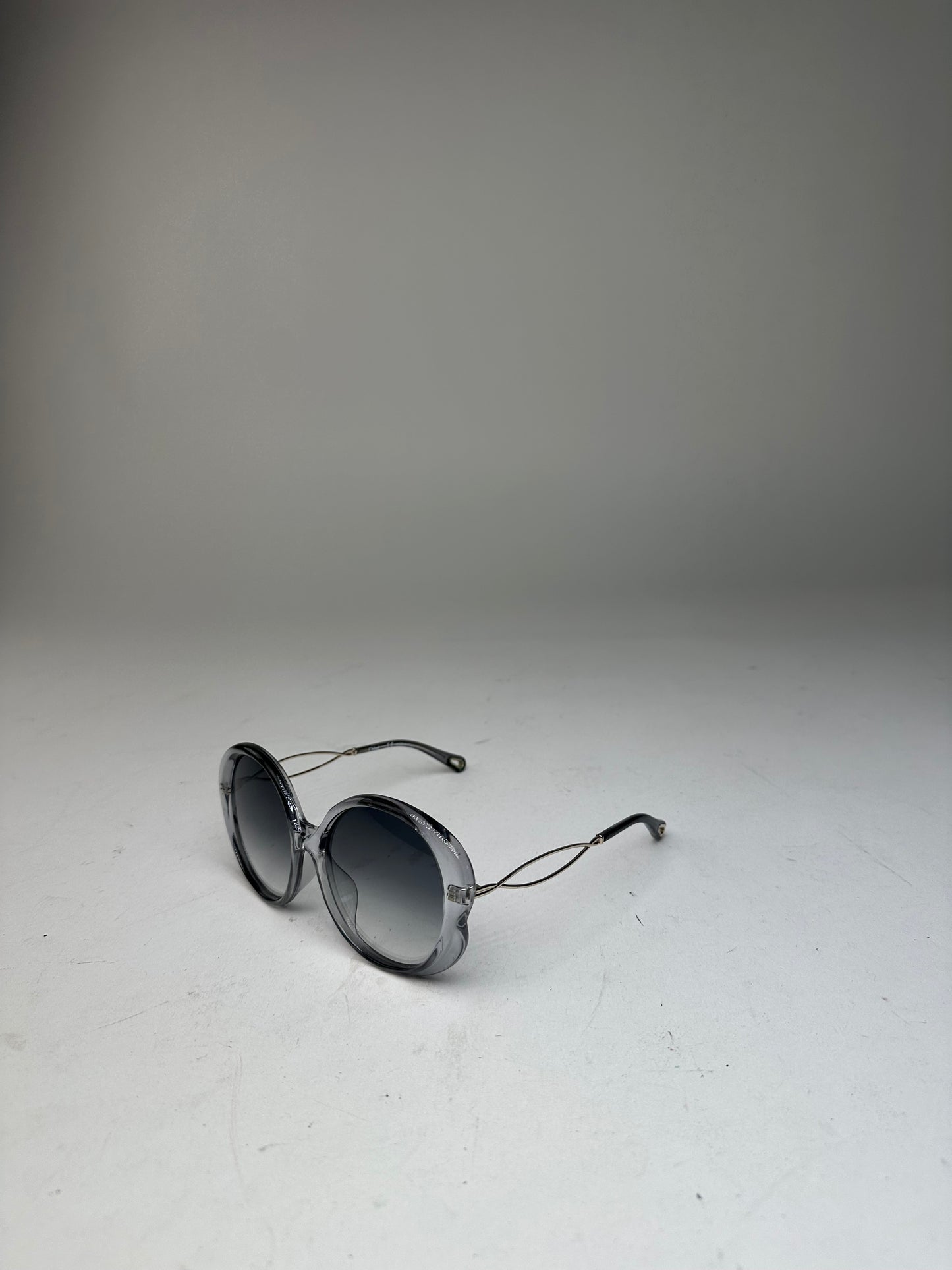 Vintage Chloé Oversized Sunglasses Gray Acetate Metal