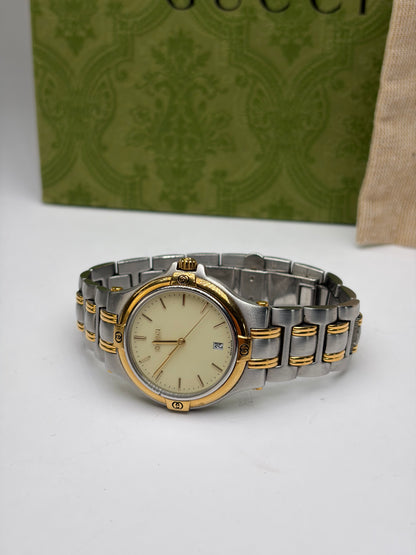 Vintage Gucci Two-Tone Bracelet Watch Late 1990s Silver Gold