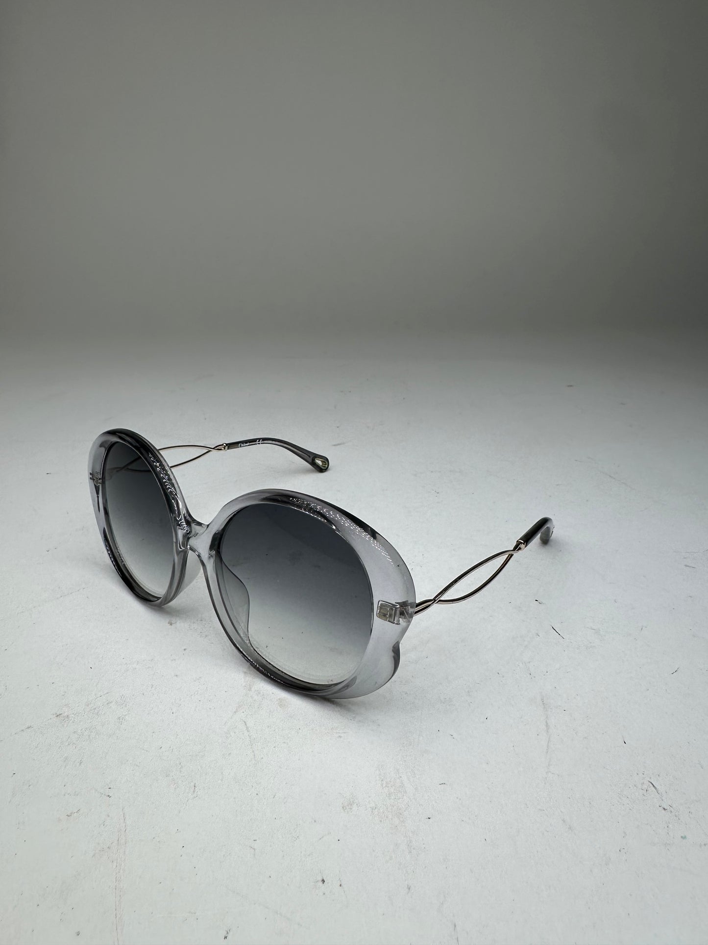 Vintage Chloé Oversized Sunglasses Gray Acetate Metal