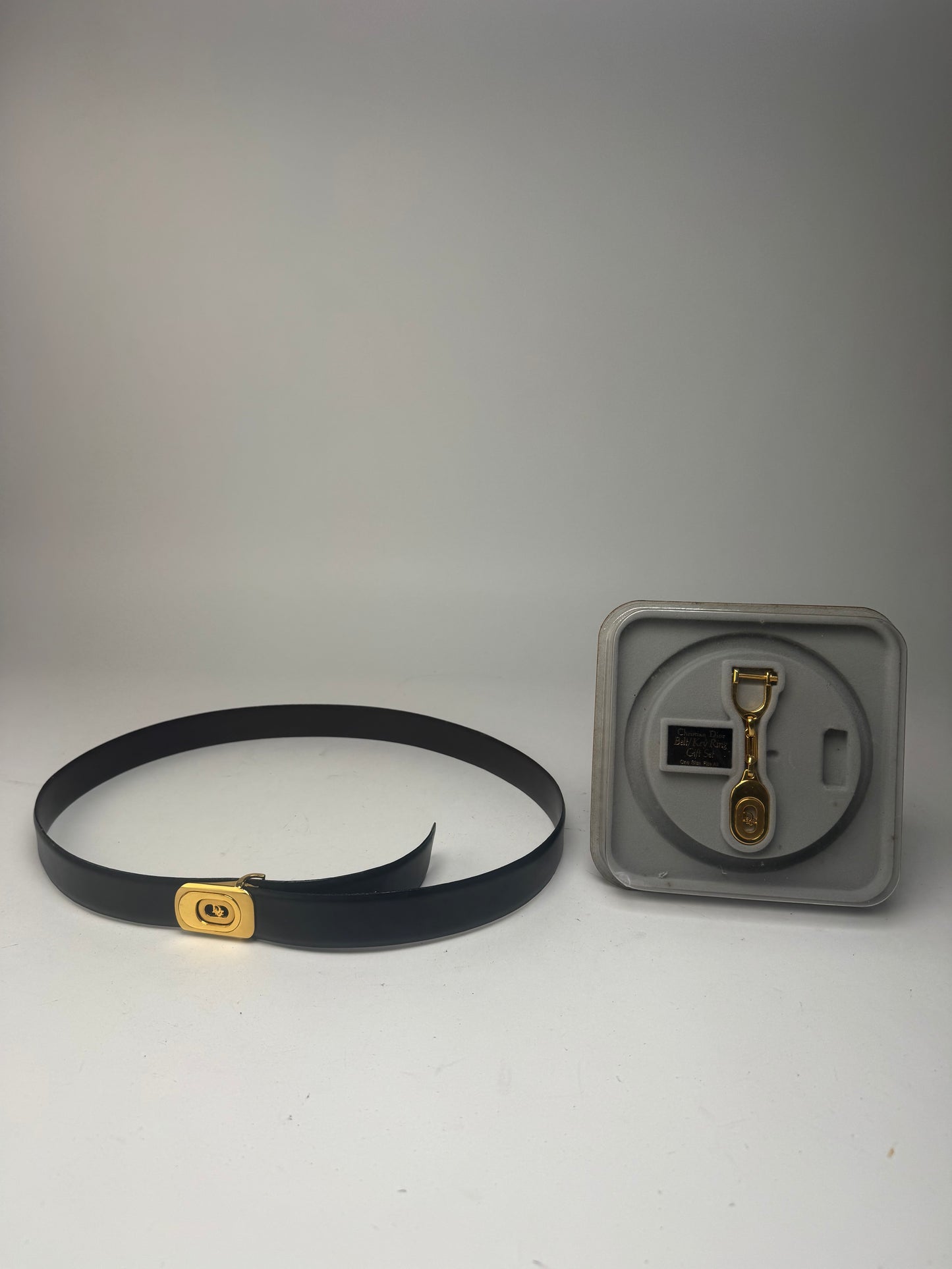 Vintage Dior Reversible Leather belt Set Brown black New