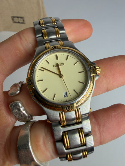 Vintage Gucci Two-Tone Bracelet Watch Late 1990s Silver Gold