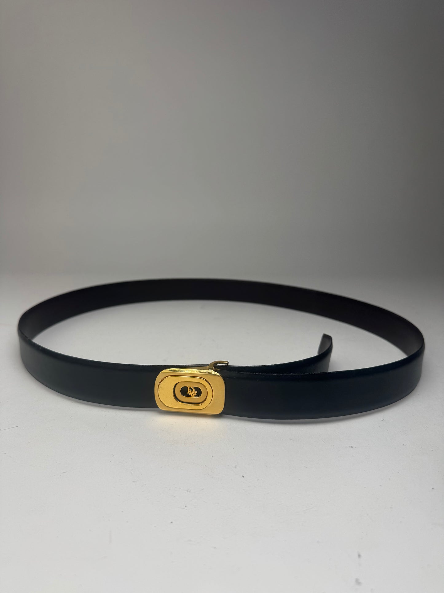 Vintage Dior Reversible Leather belt Set Brown black New