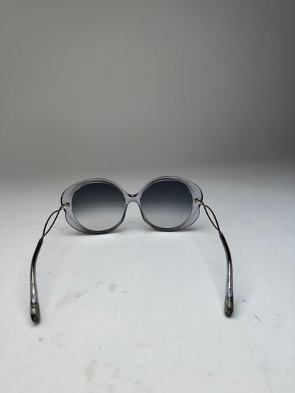 Vintage Chloé Oversized Sunglasses Gray Acetate Metal
