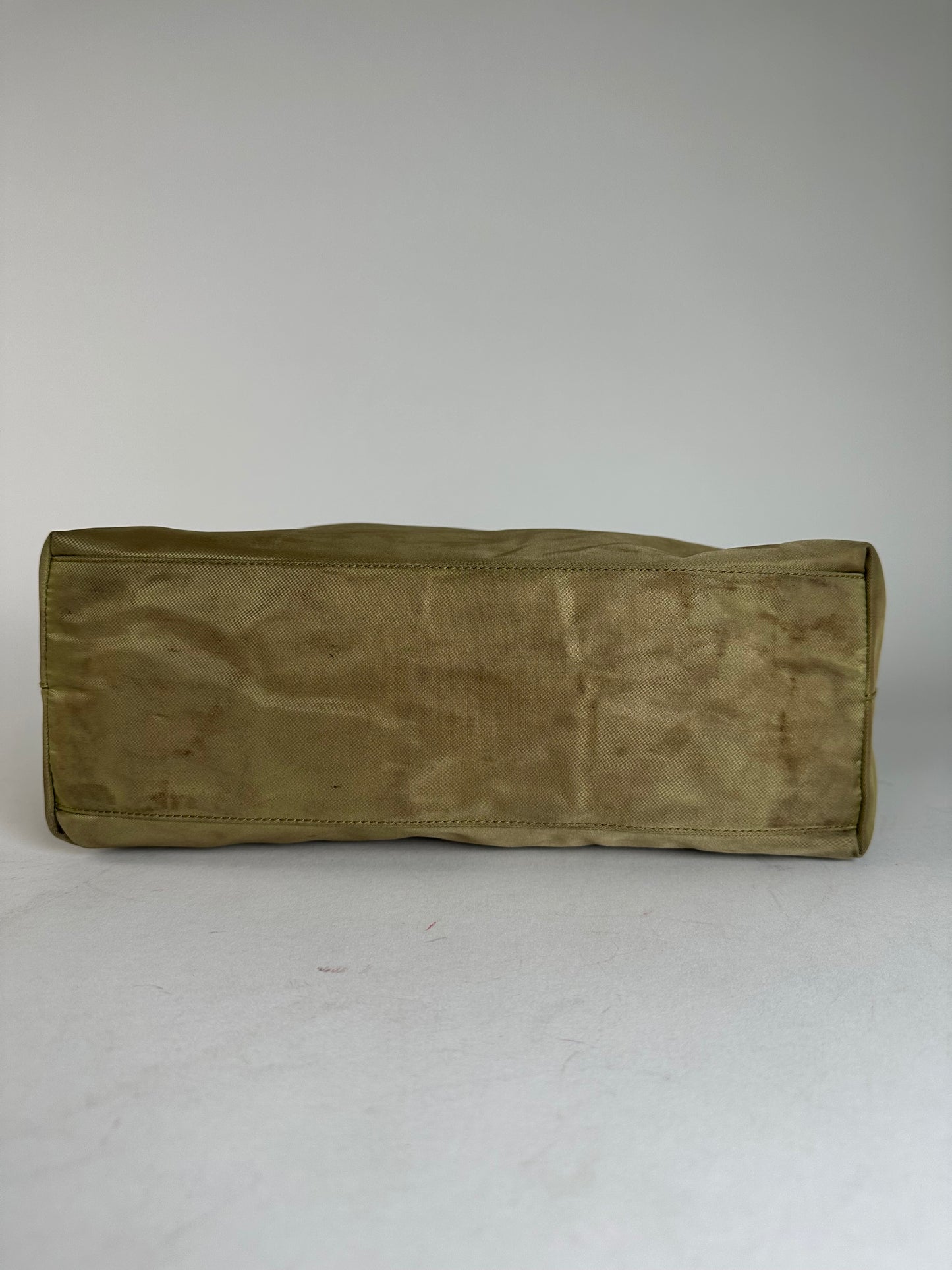 Vintage Prada Triangle Polyester Handbag Green
