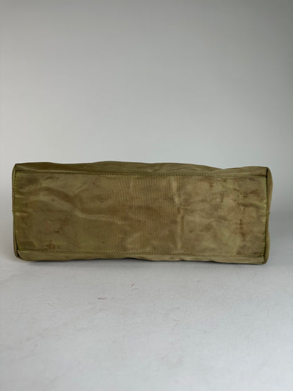 Vintage Prada Triangle Polyester Handbag Green