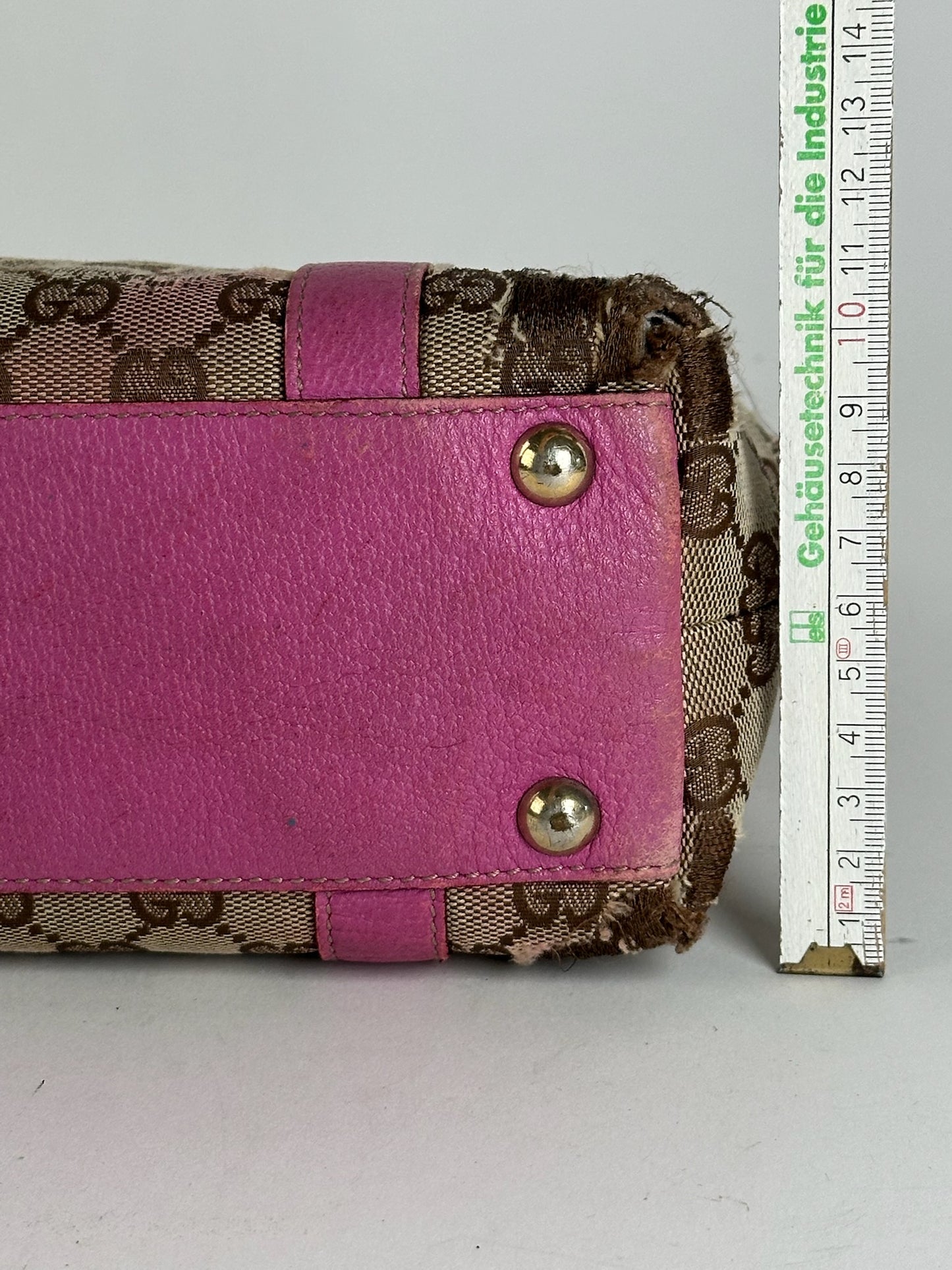 Sac vintage en coton monogramme Gucci beige violet