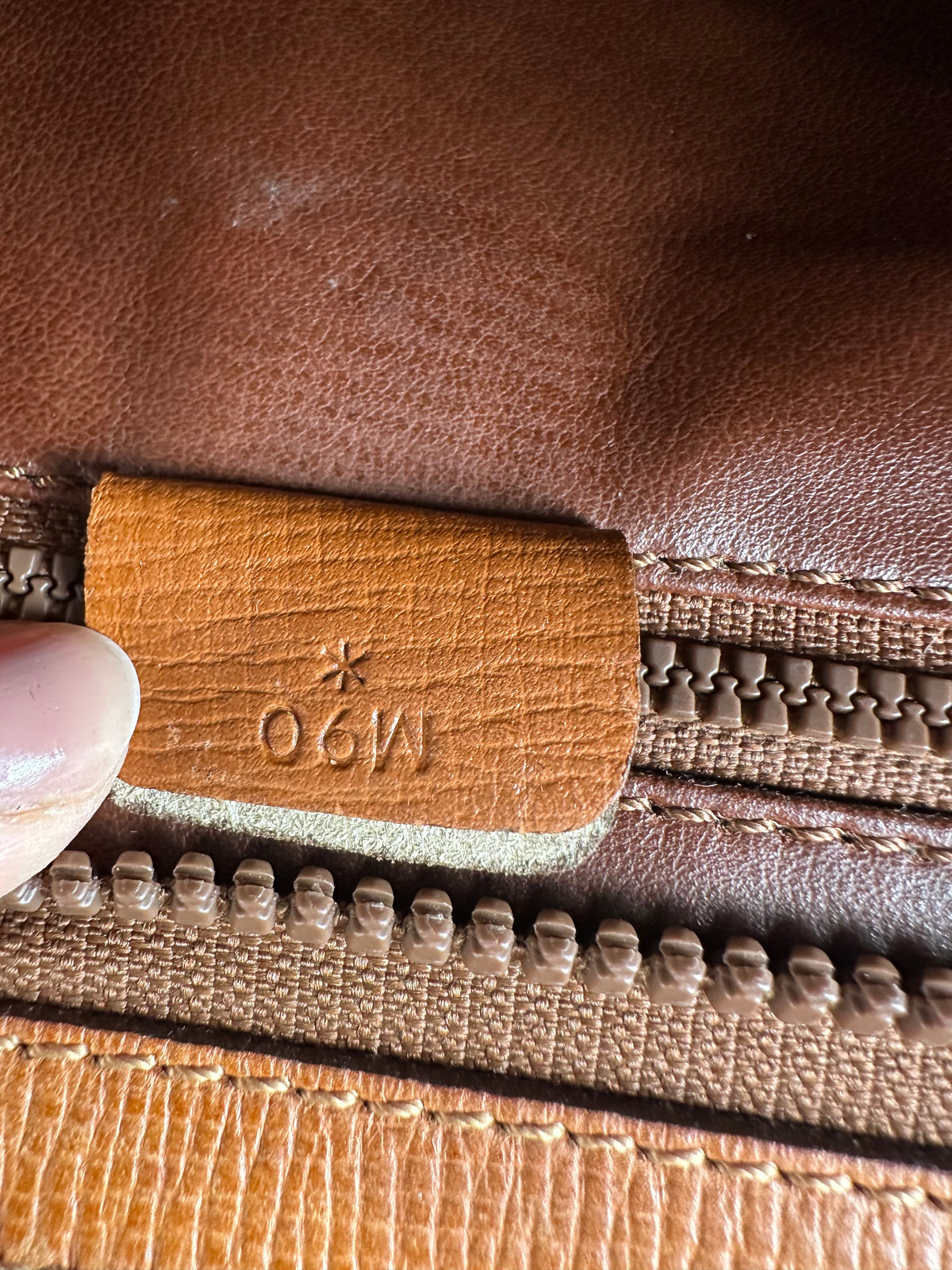 Vintage Celine Textured Leather Clutch c. 1990 Tan Gold