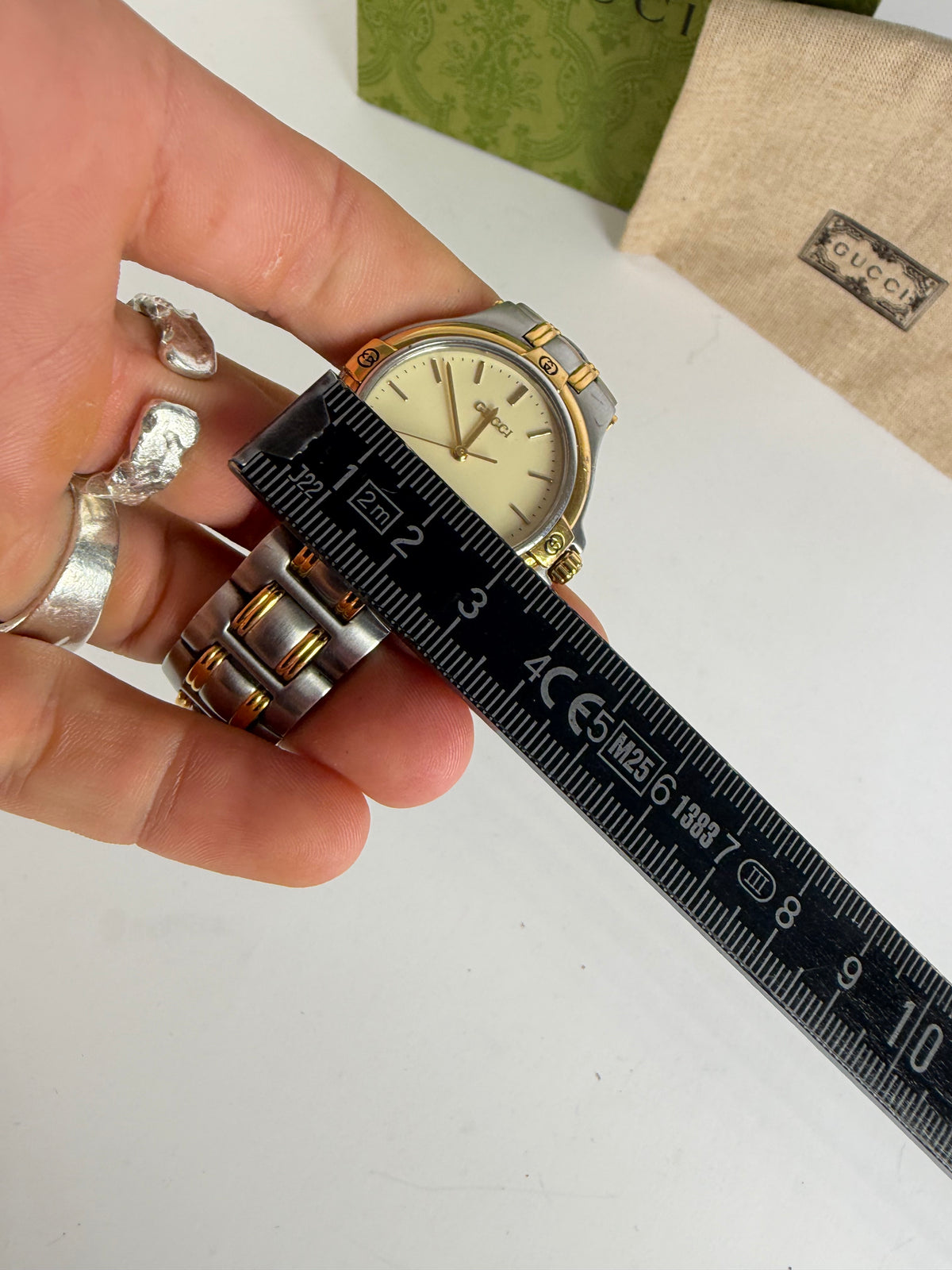 Vintage Gucci Two-Tone Bracelet Watch Late 1990s Silver Gold