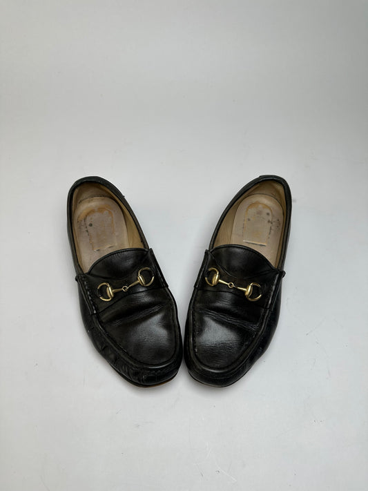 Vintage Gucci Leather Horsebit Loafers Black c. Late 1990s EU37
