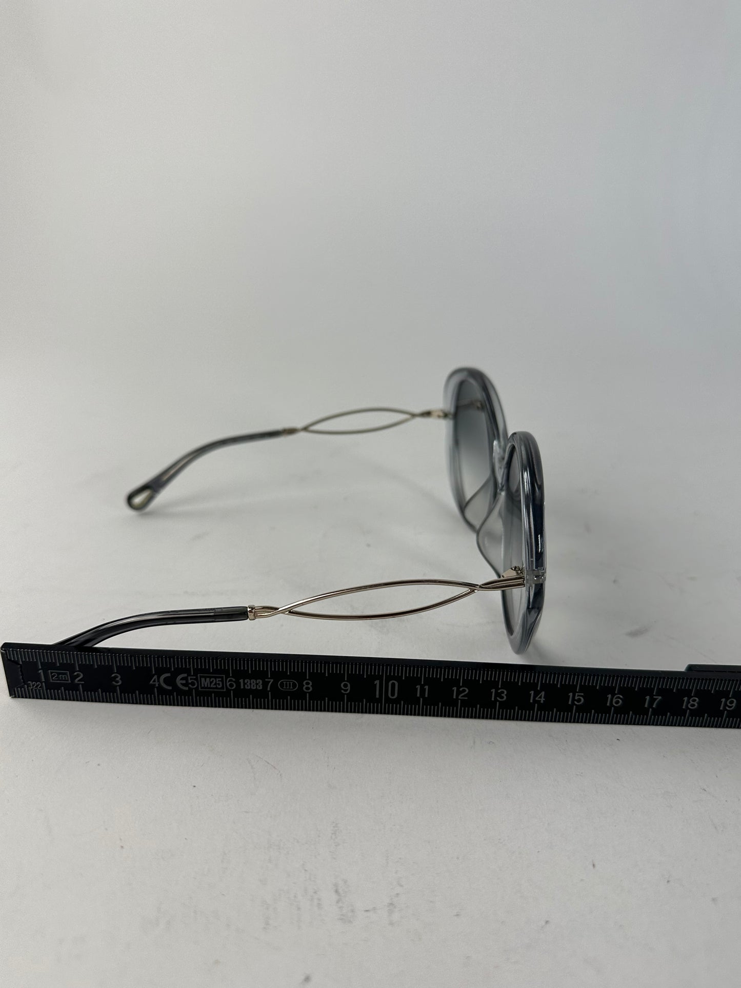 Vintage Chloé Oversized Sunglasses Gray Acetate Metal