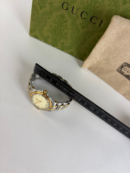Vintage Gucci Two-Tone Bracelet Watch Late 1990s Silver Gold