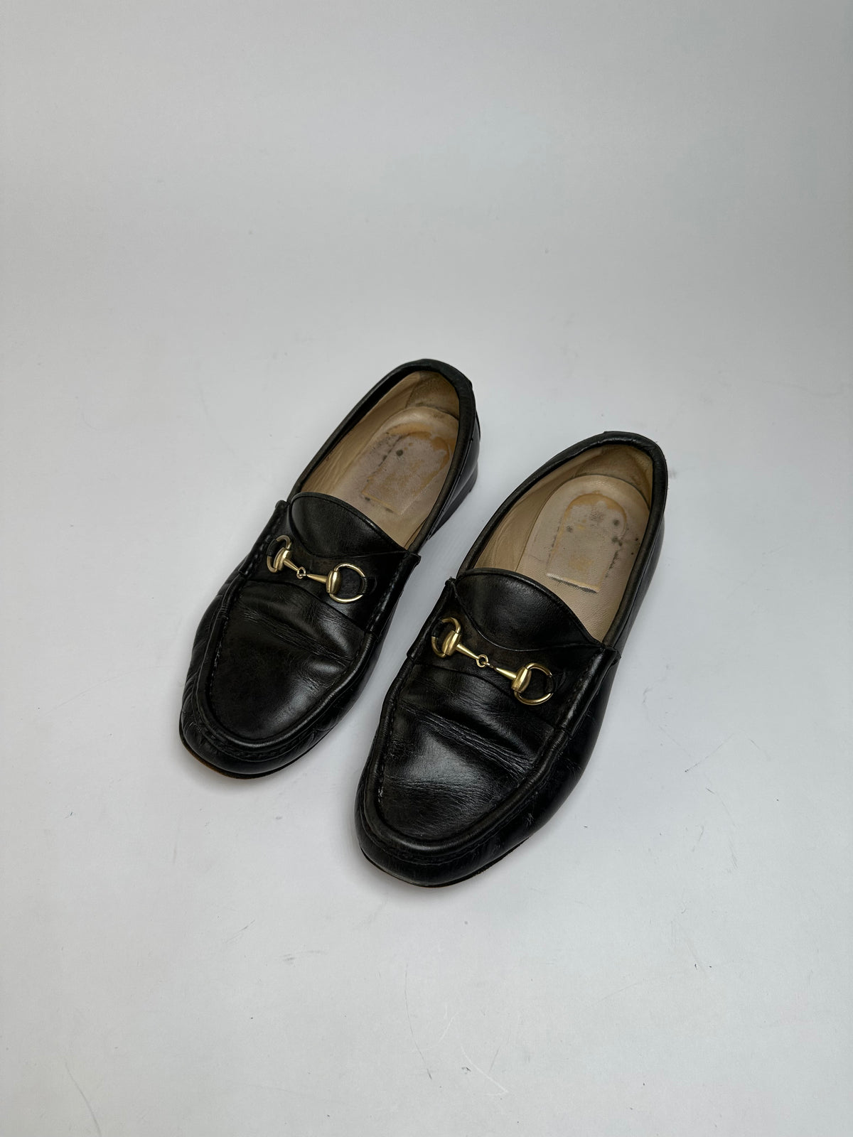 Vintage Gucci Leather Horsebit Loafers Black c. Late 1990s EU37