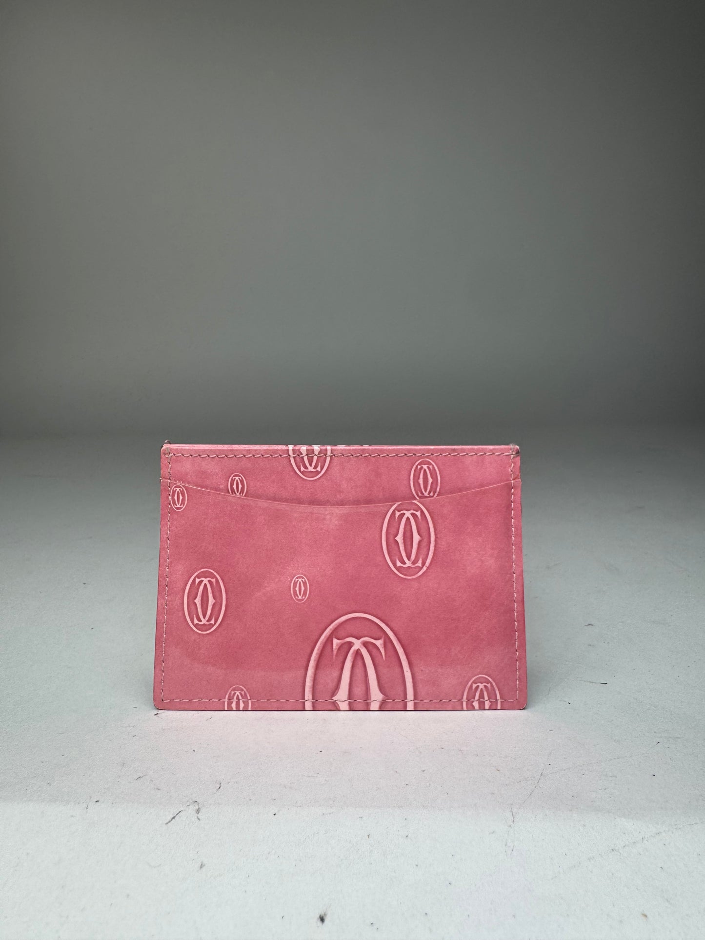 Vintage Cartier Patent Leather monogram Card Holder Pink