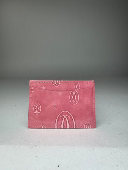 Vintage Cartier Patent Leather monogram Card Holder Pink