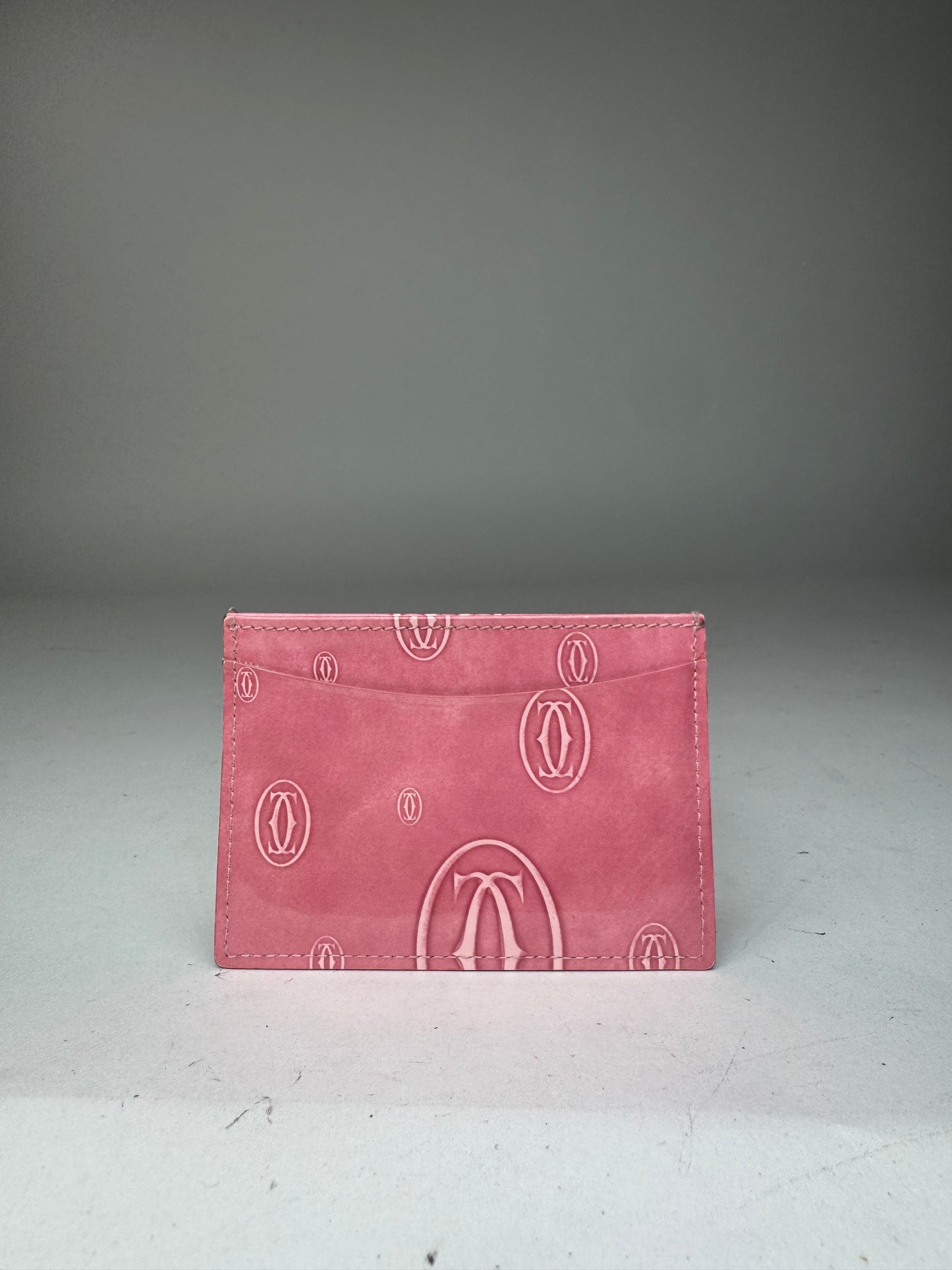 Vintage Cartier Patent Leather monogram Card Holder Pink
